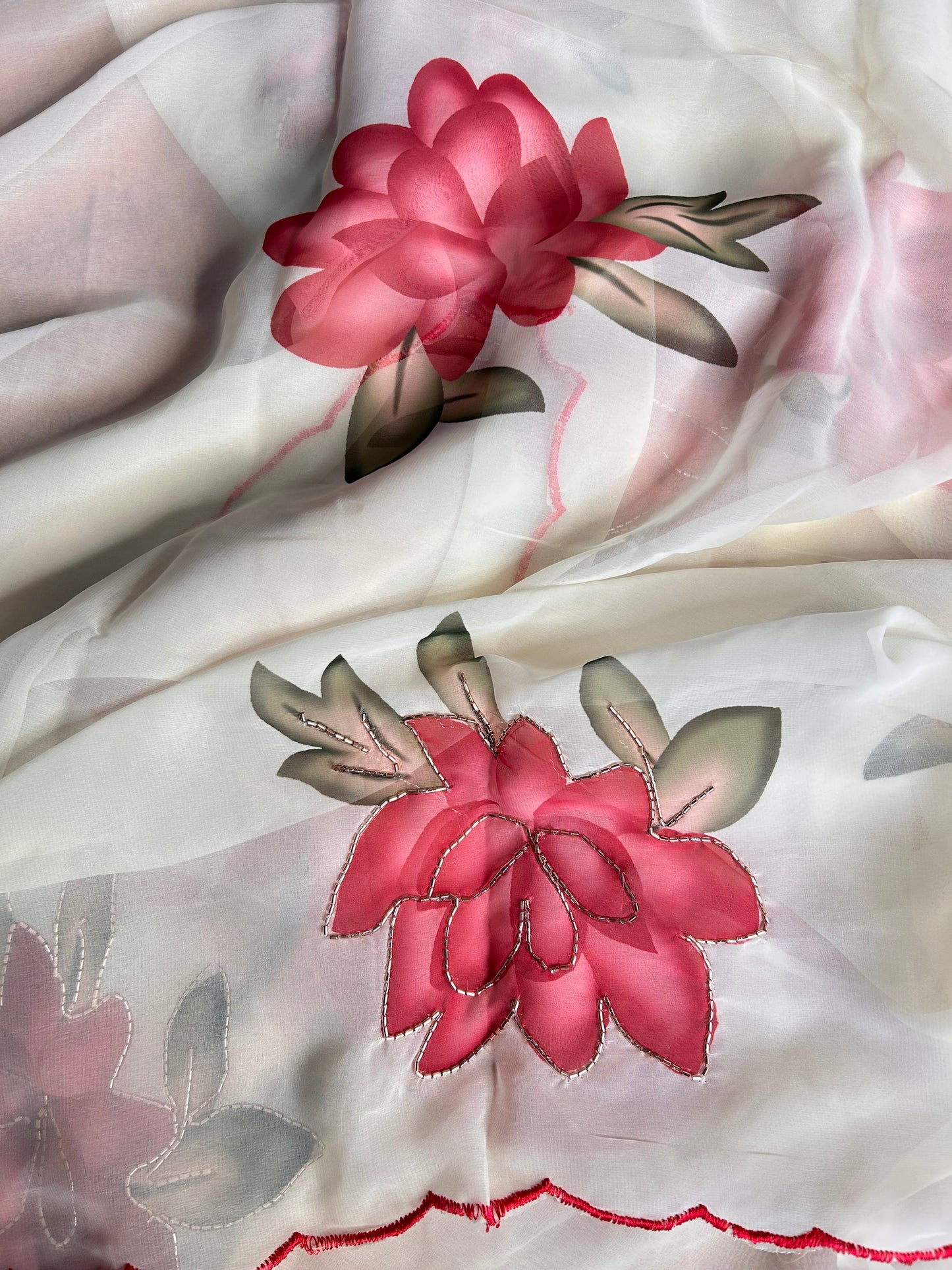 Floral organza saree