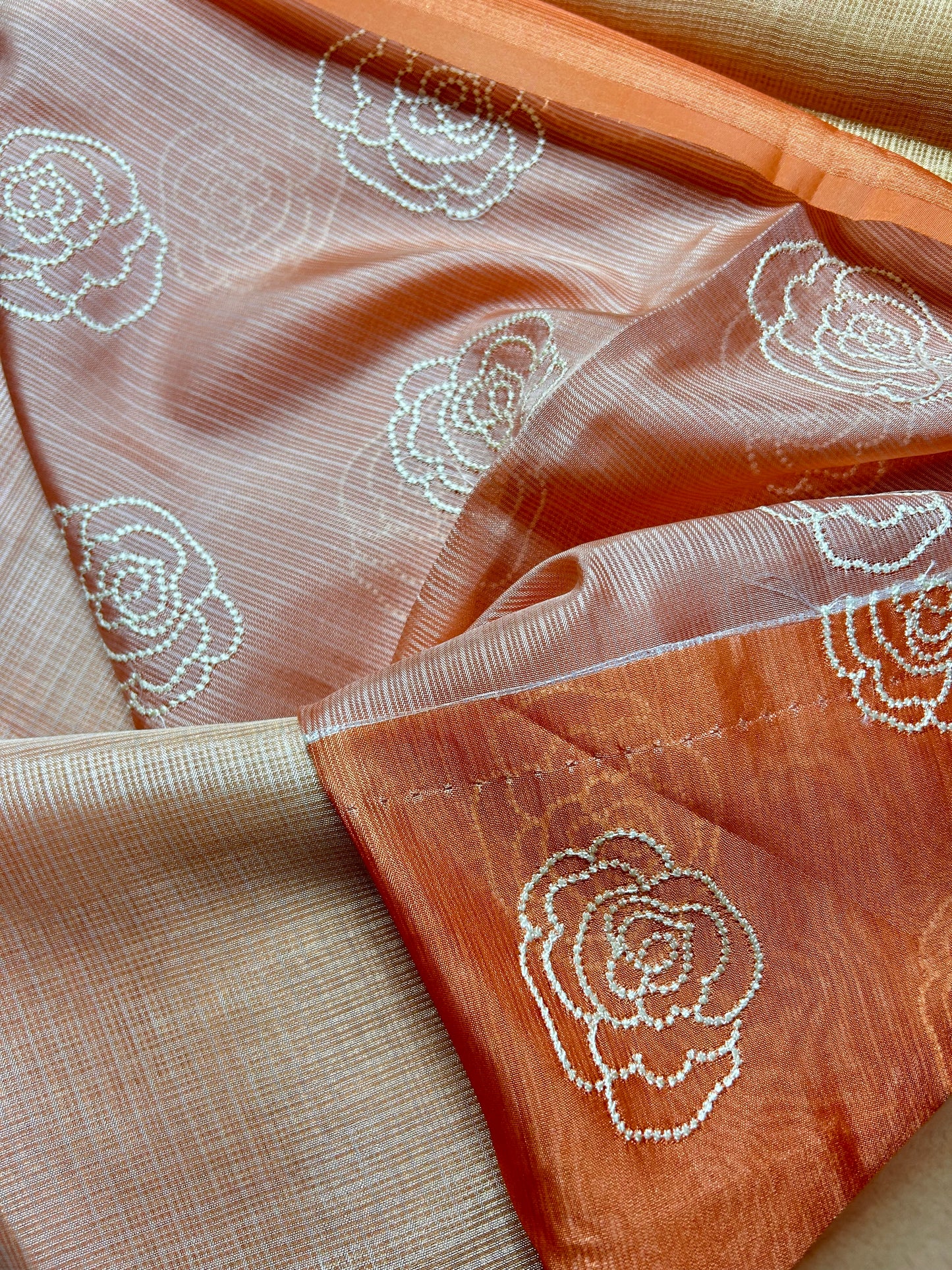 Green & off-white Kota Doria saree