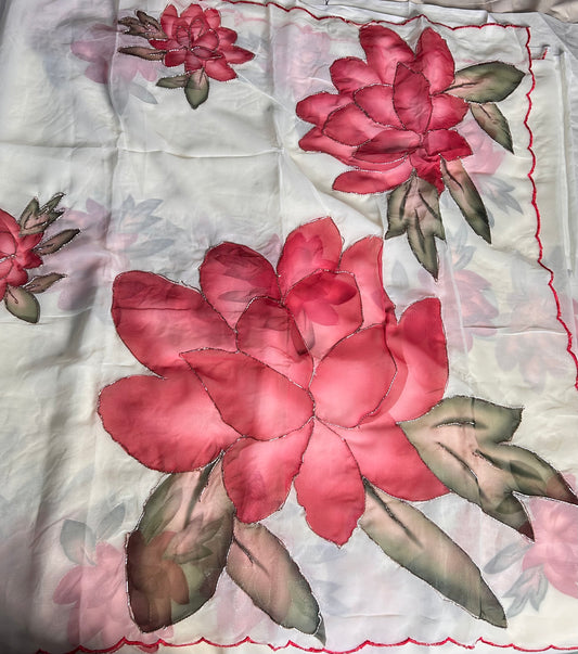 Floral organza saree