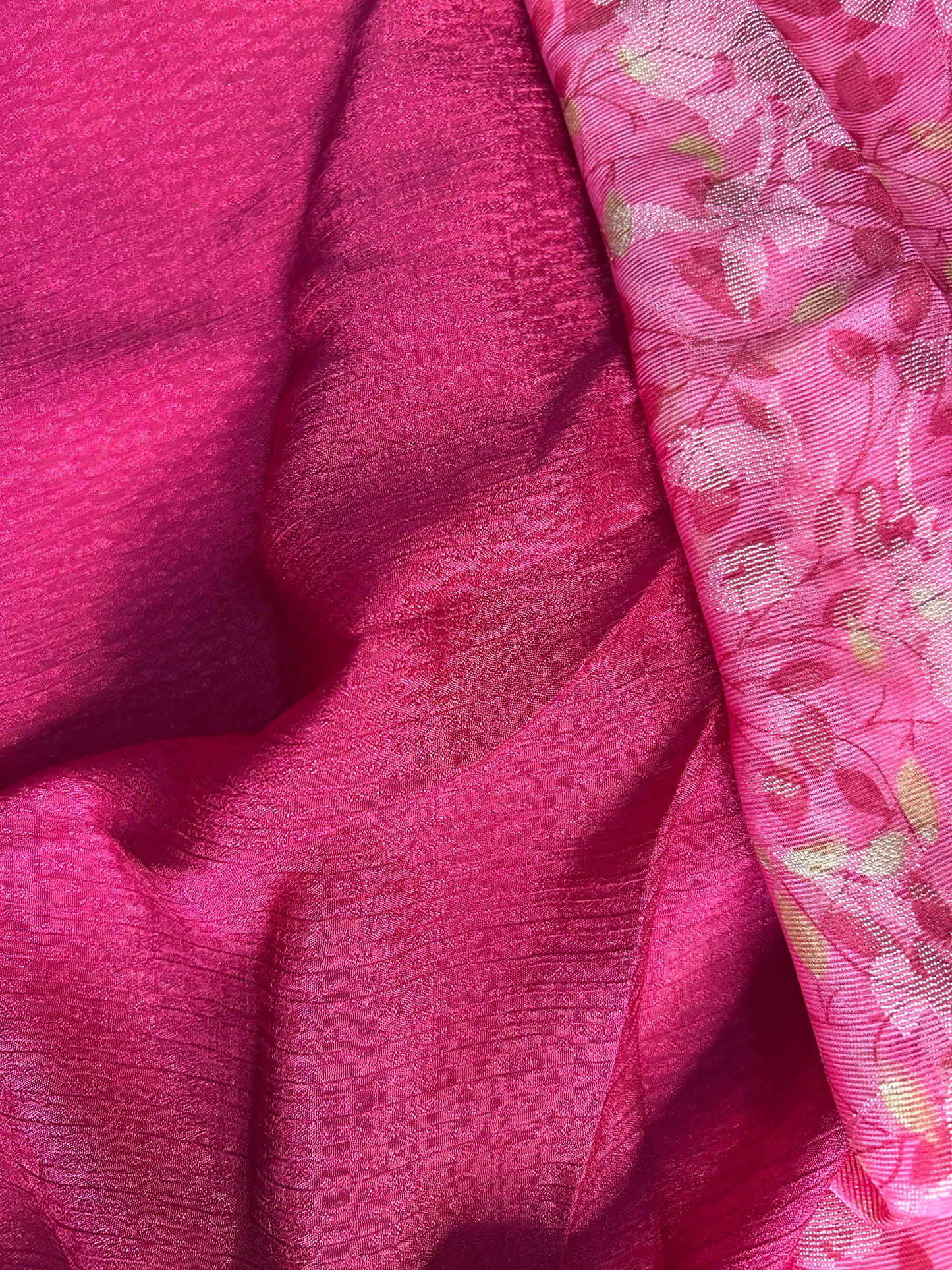 Pink brasso saree