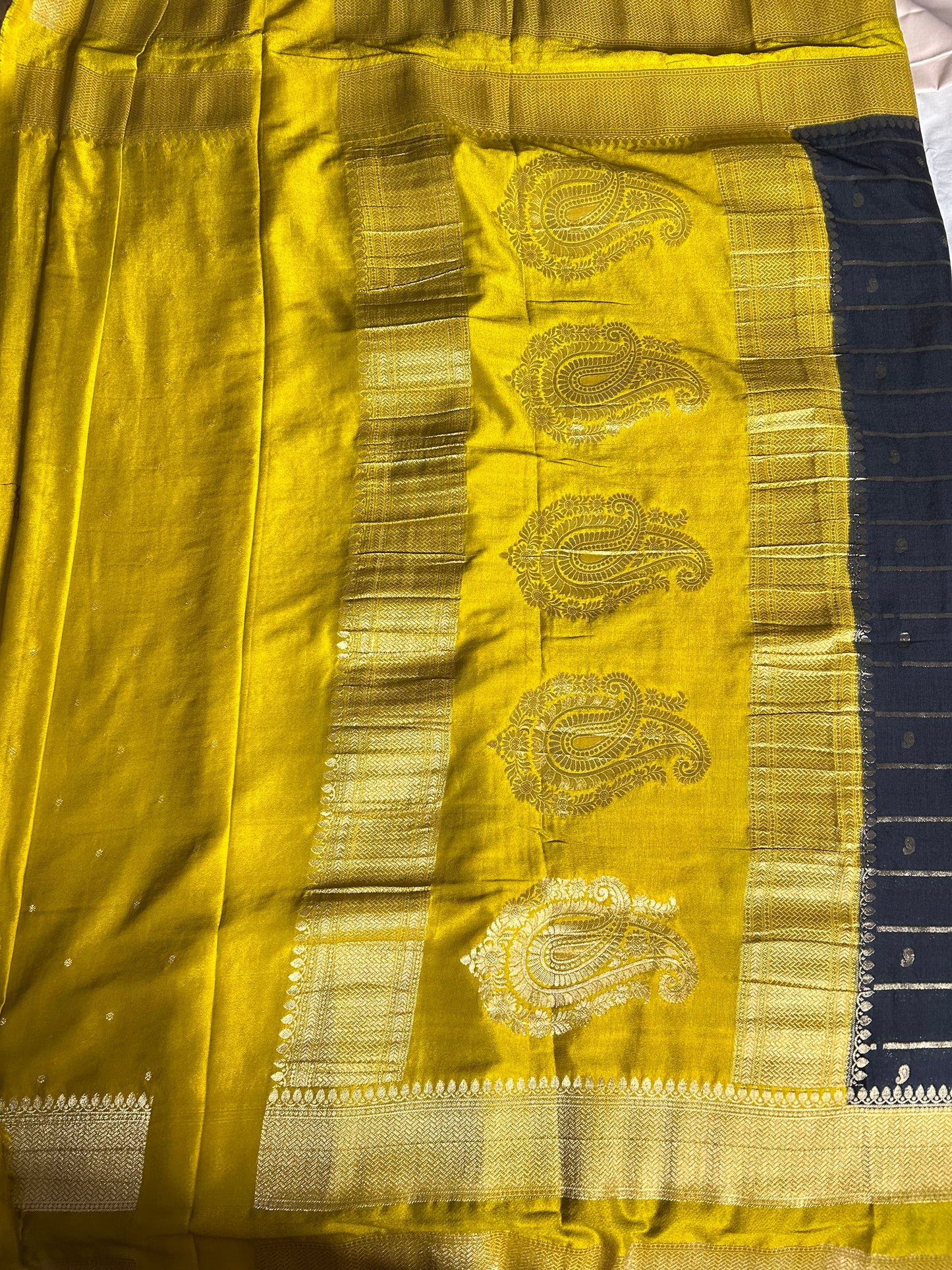 Black stripes chinon crepe saree