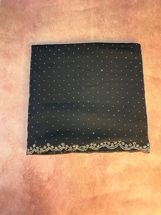 Black partywear saree