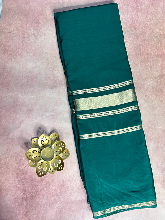Green bentex crepe Mysore silk saree
