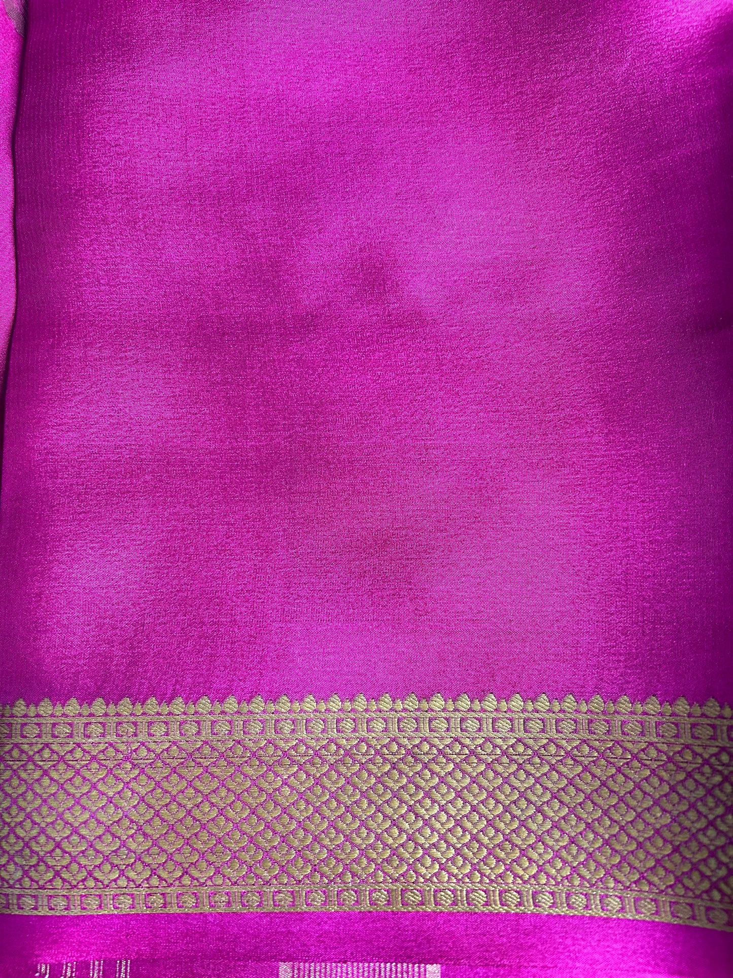 Pink brush dye pure Mysore silk saree
