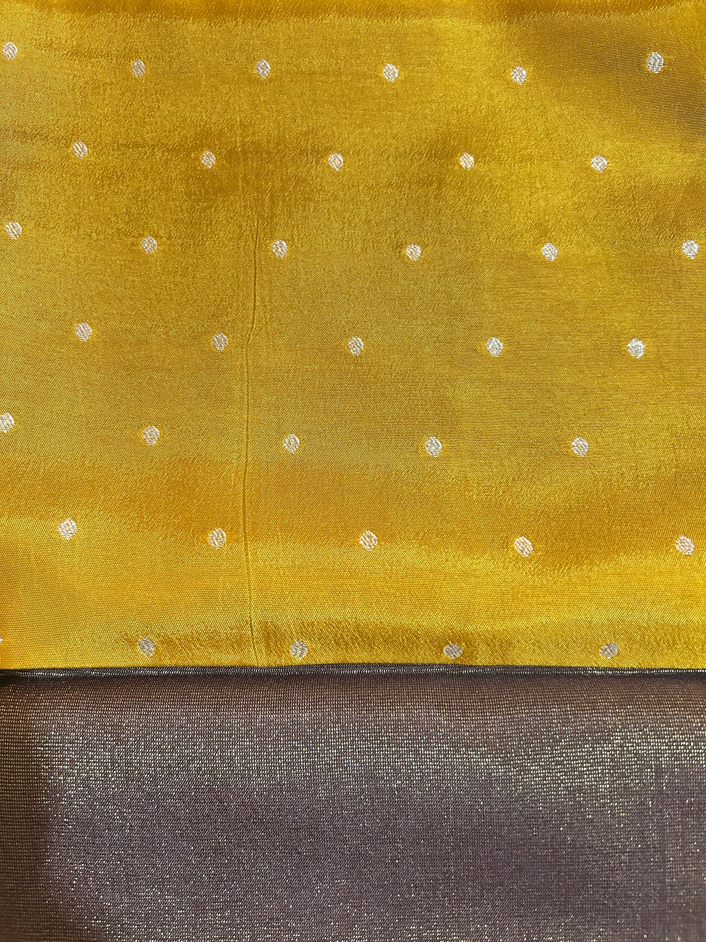 Brown gold tissue crepe saree