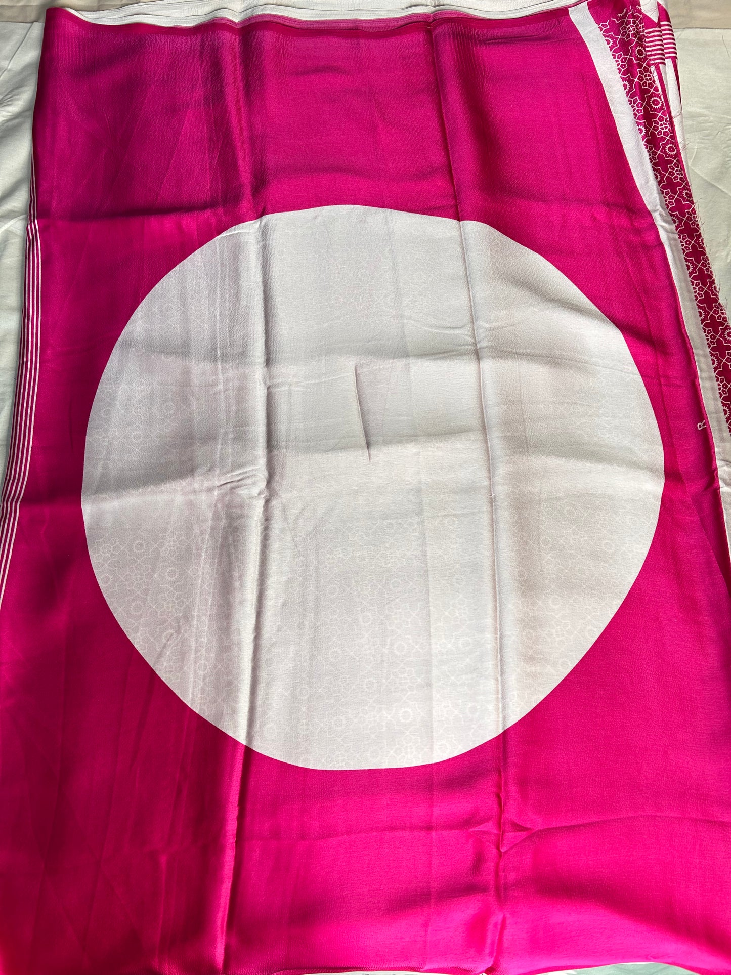 Pink Ajrakh satin saree