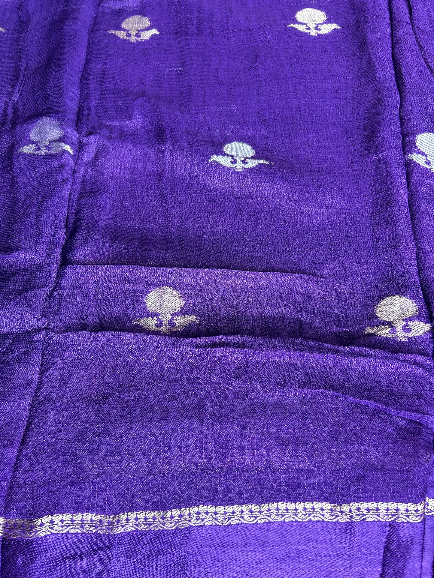 Purple jute crepe saree