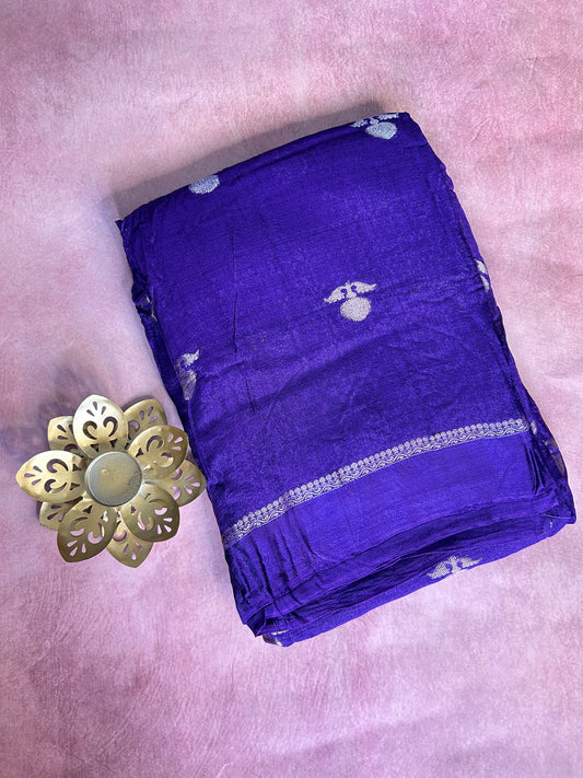 Purple jute crepe saree