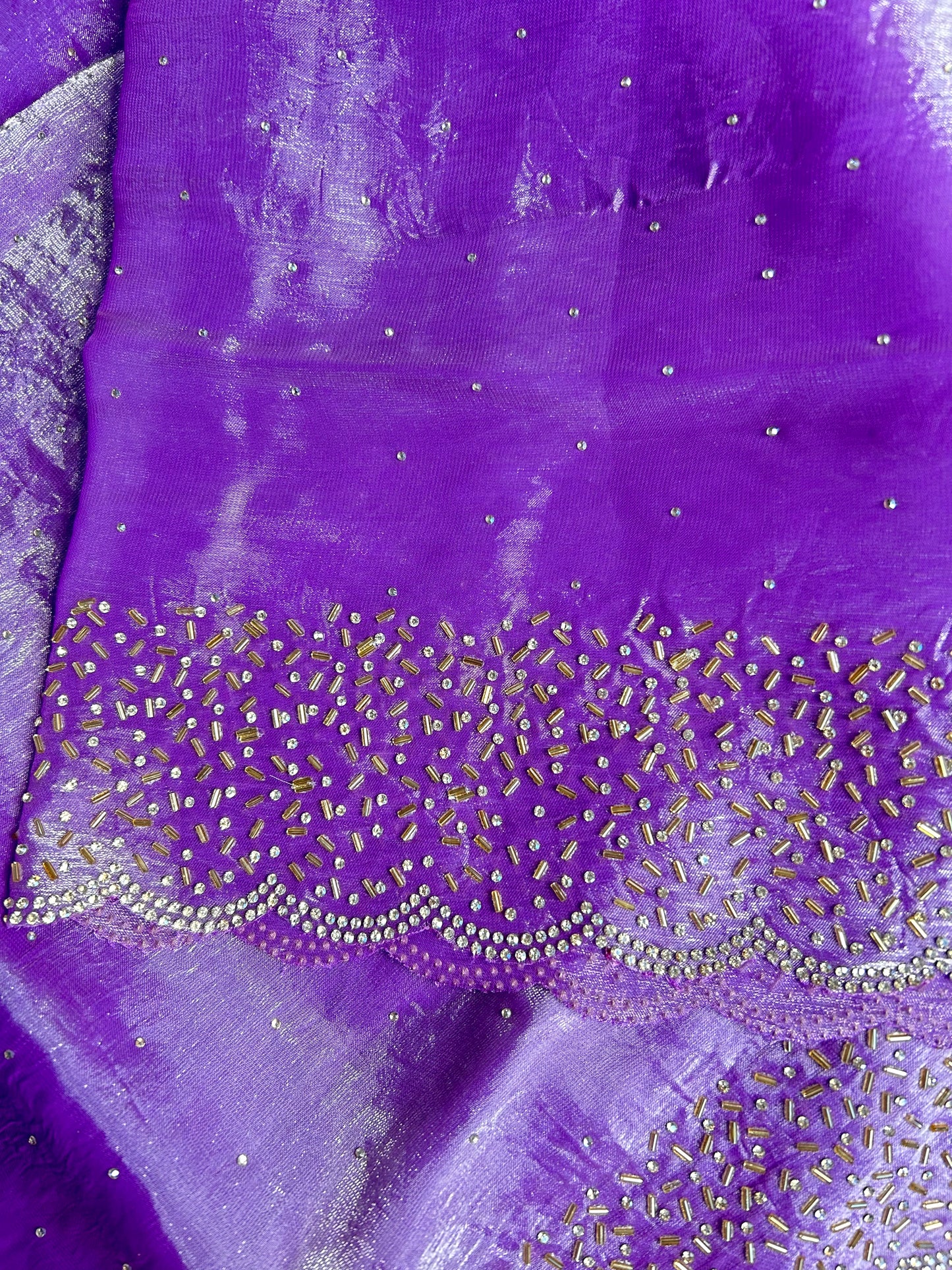 Lavender space silk saree