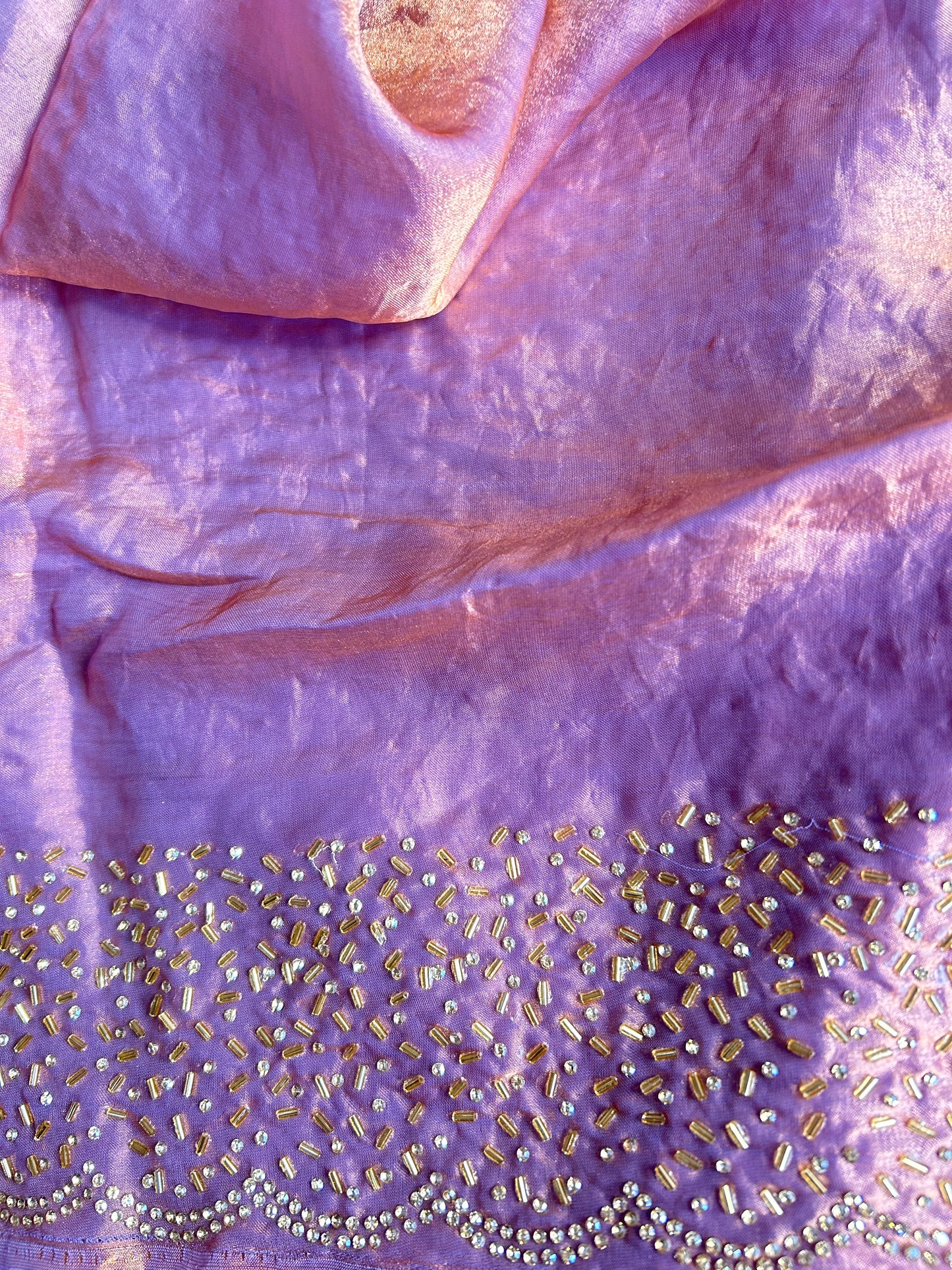 Onion pink space silk saree