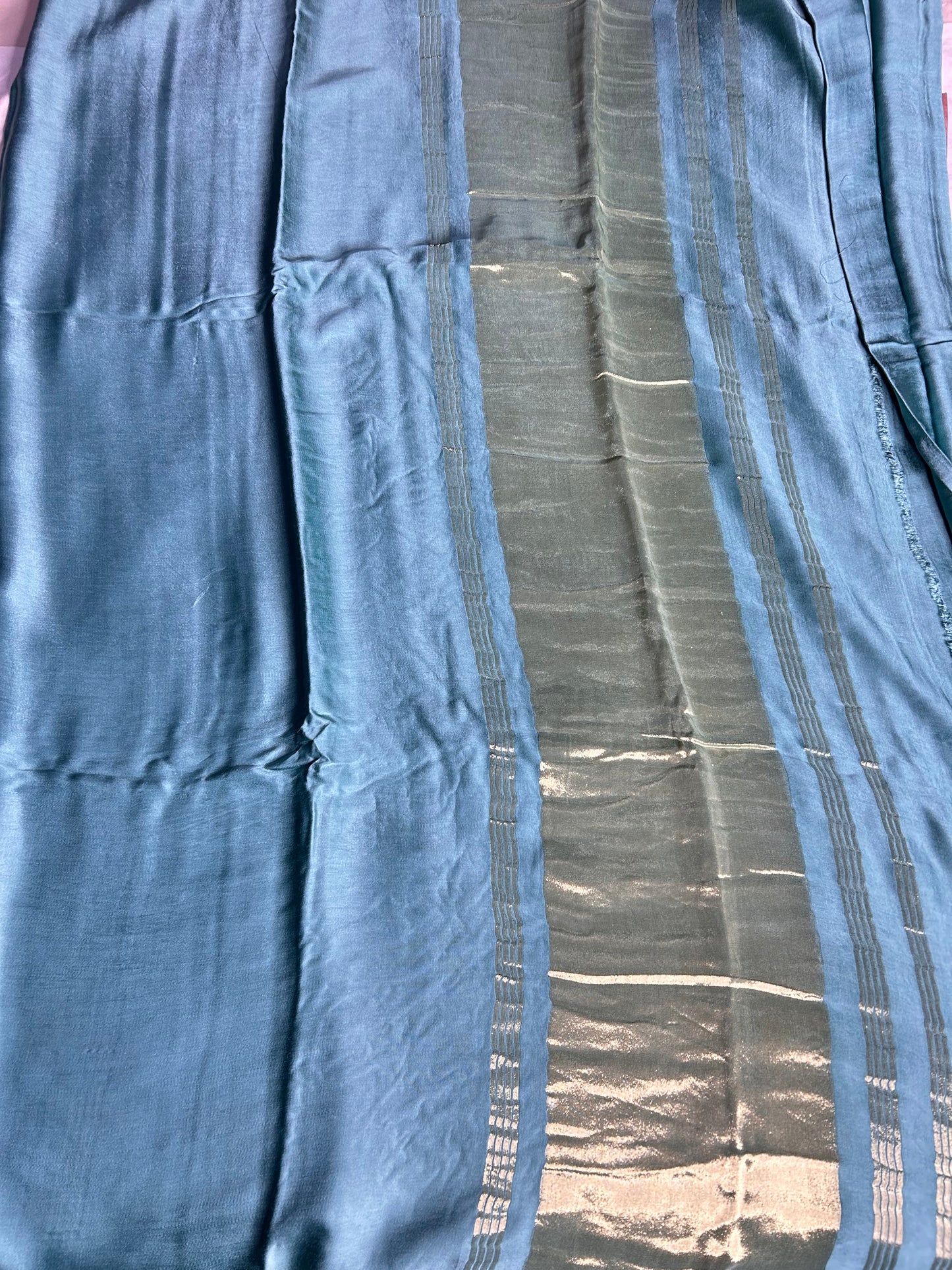 blue pure modal silk saree