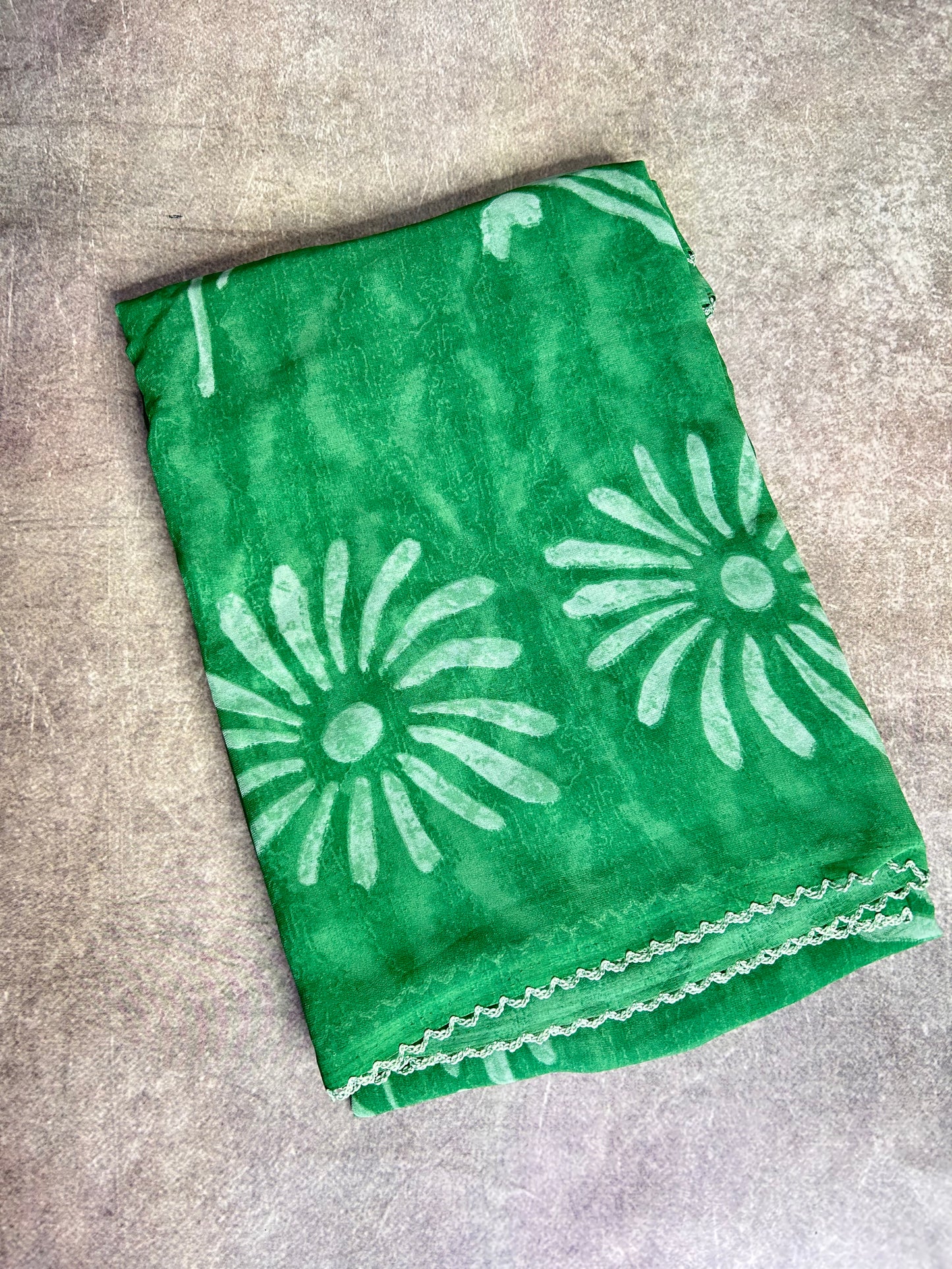 Green Georgette saree
