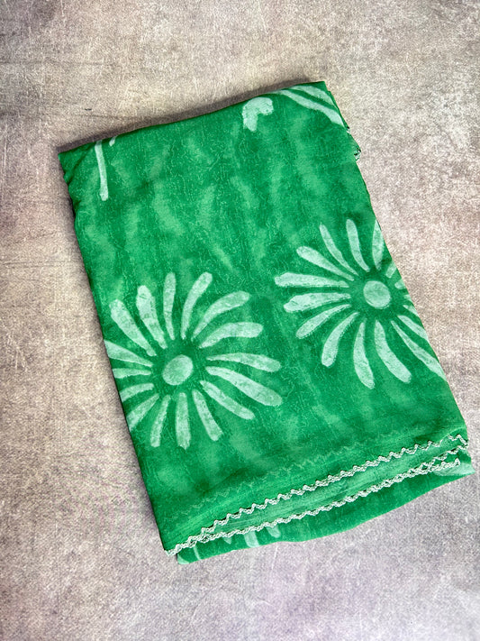 Green Georgette saree
