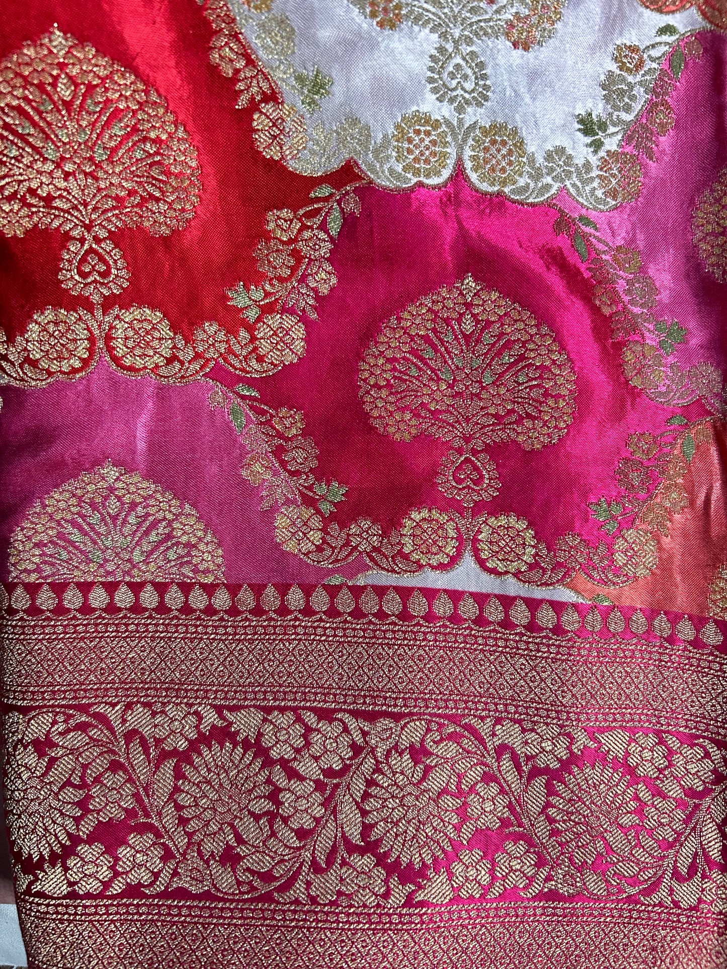 Pink brocade Banarasi saree