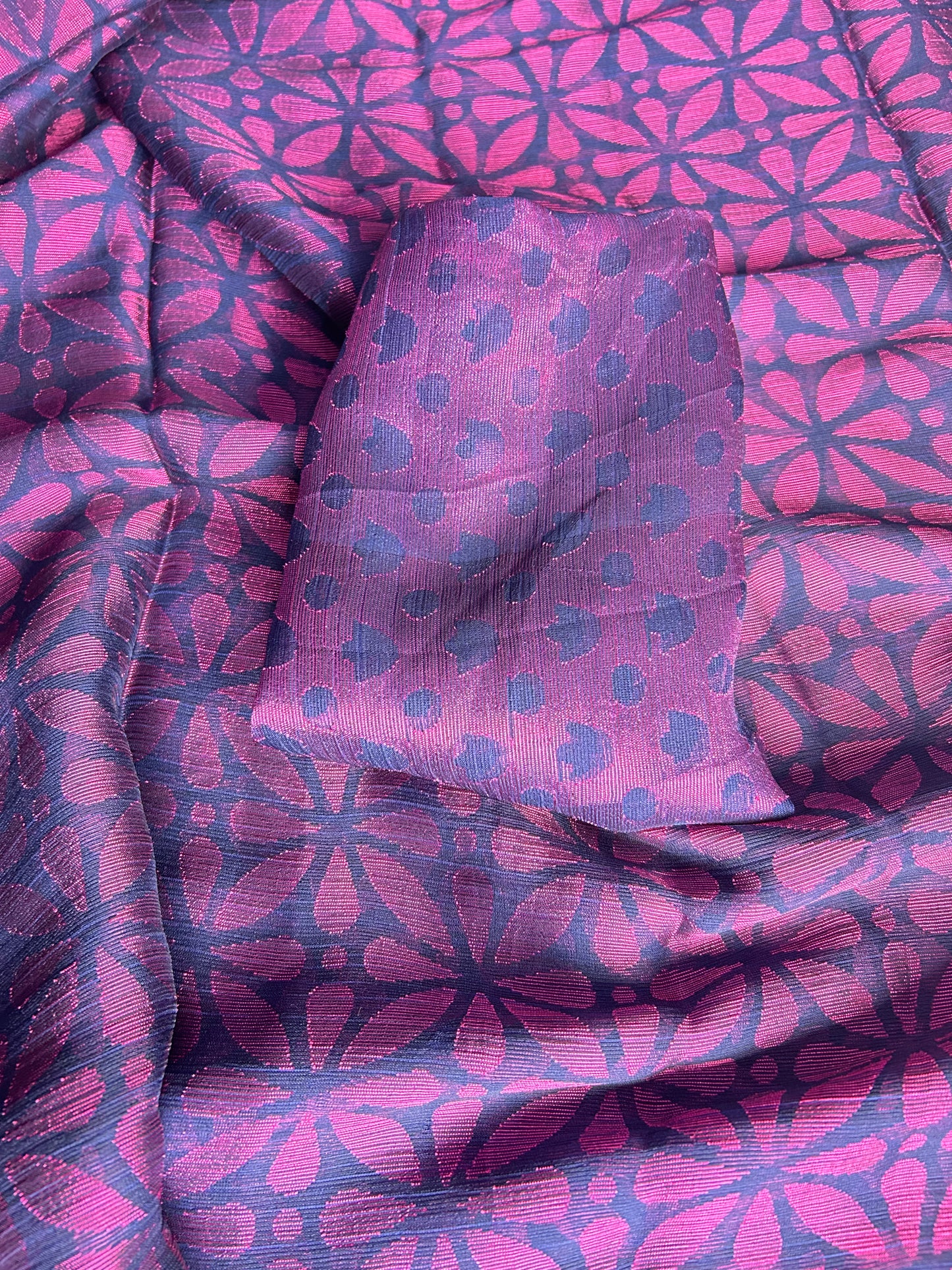 Purple pink brasso saree