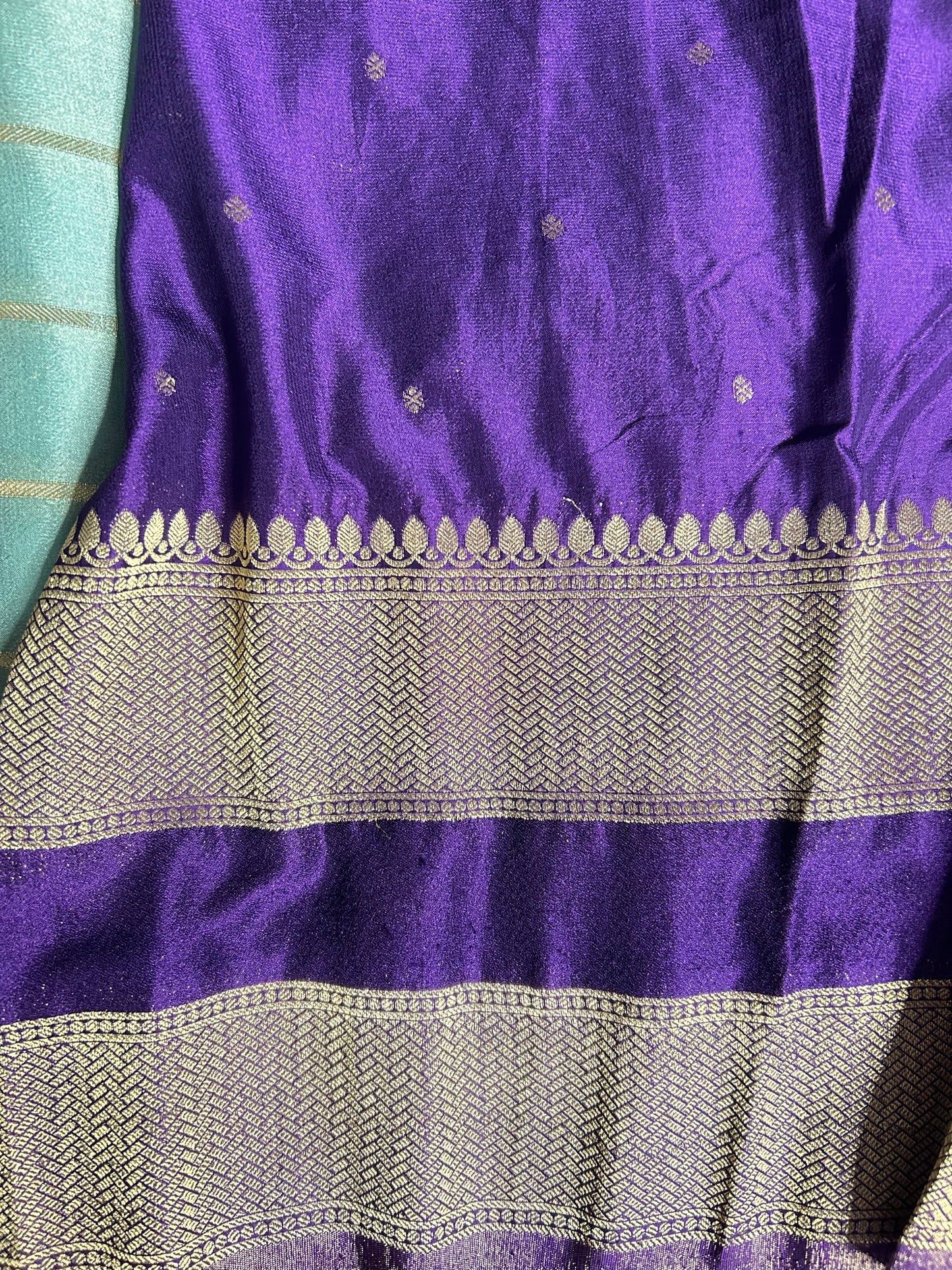 Blue stripes chinon crepe saree