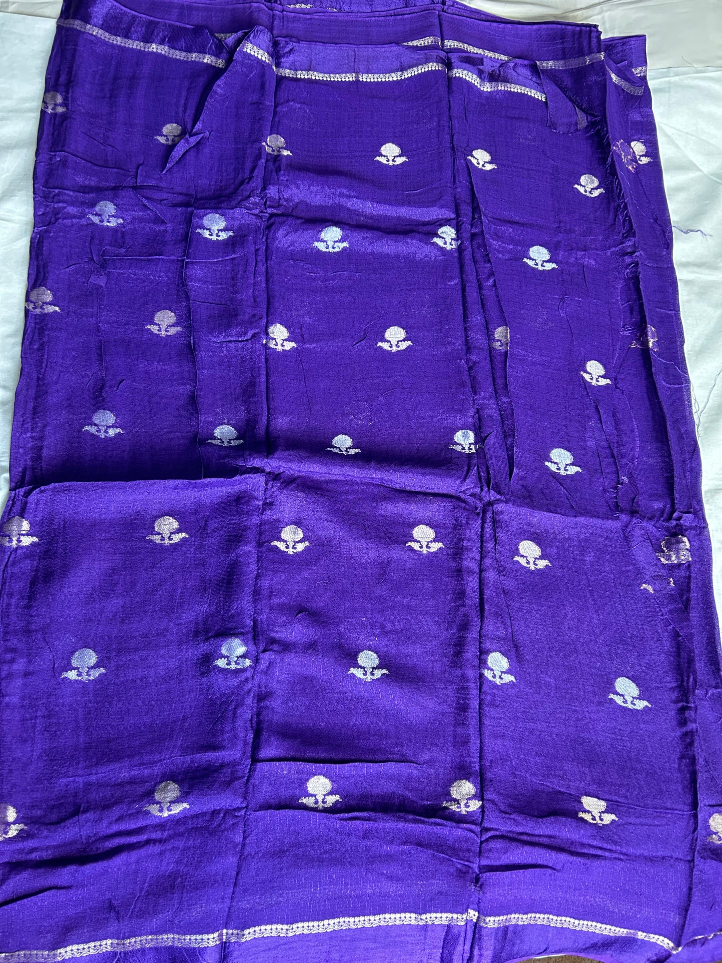 Purple jute crepe saree