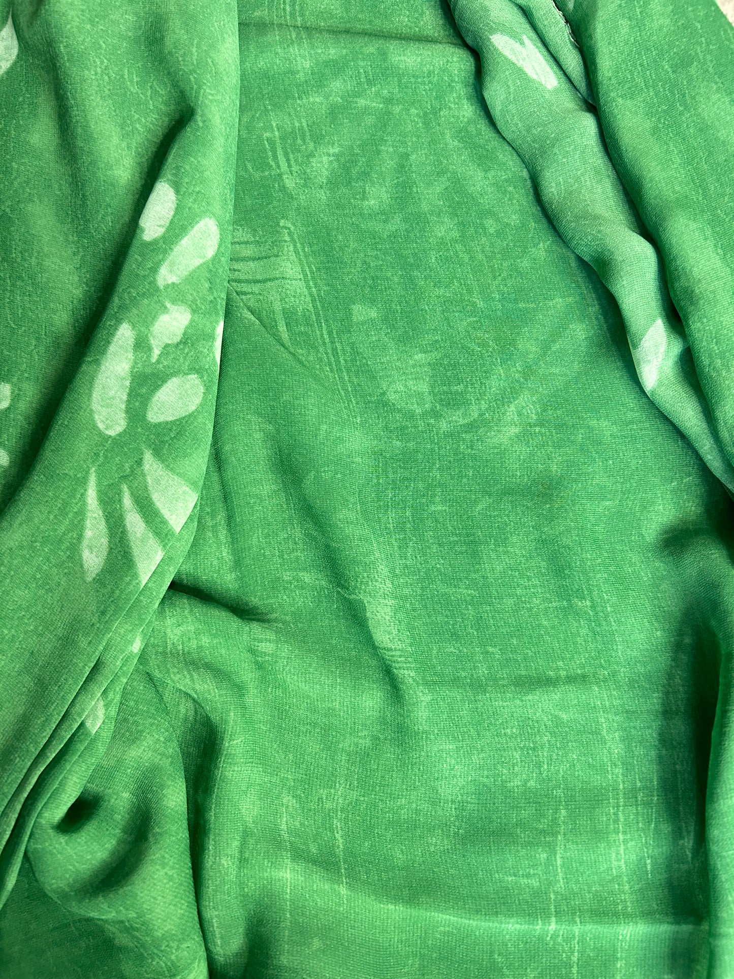 Green Georgette saree