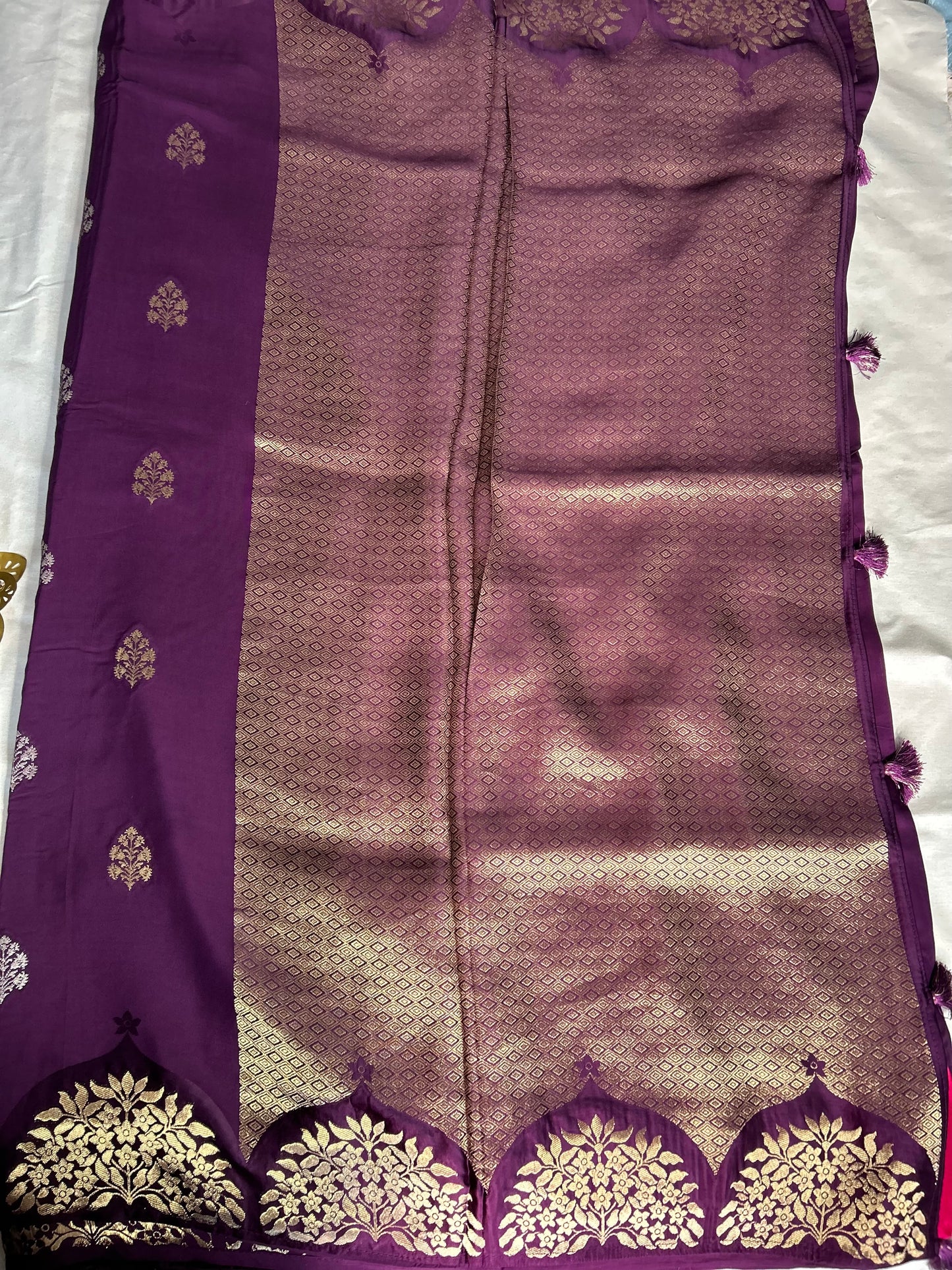 Satin border crepe saree