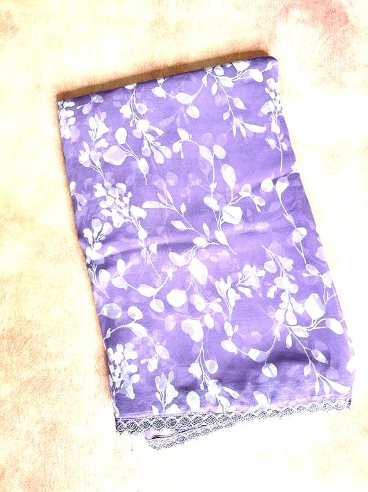 Lilac georgette saree