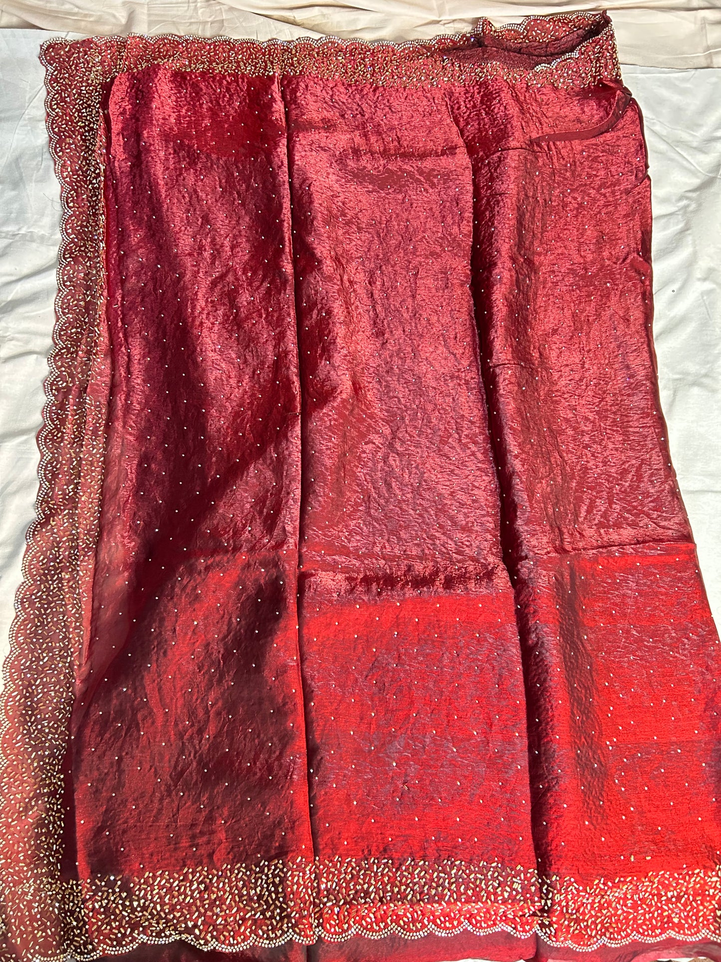 Maroon space silk saree