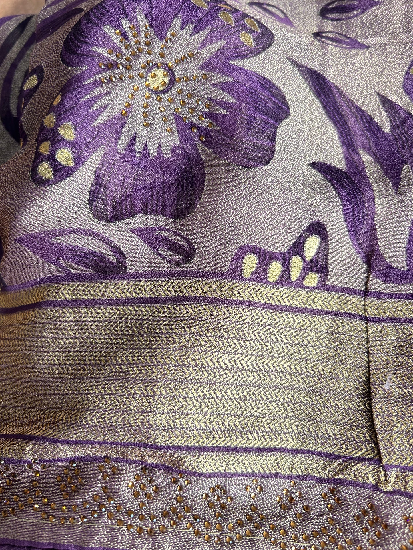 Purple brasso saree