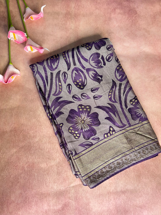 Purple brasso saree