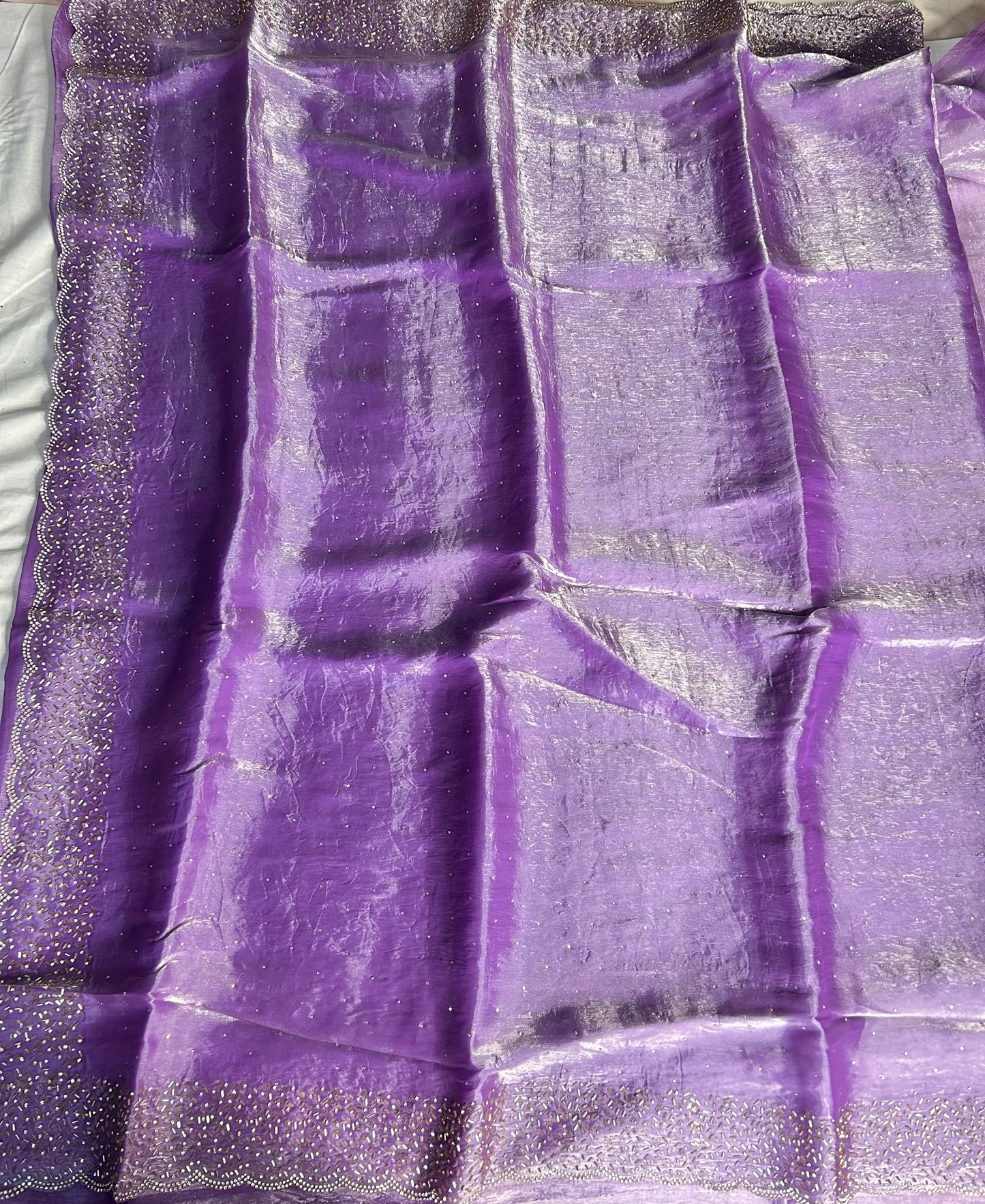 Lavender space silk saree