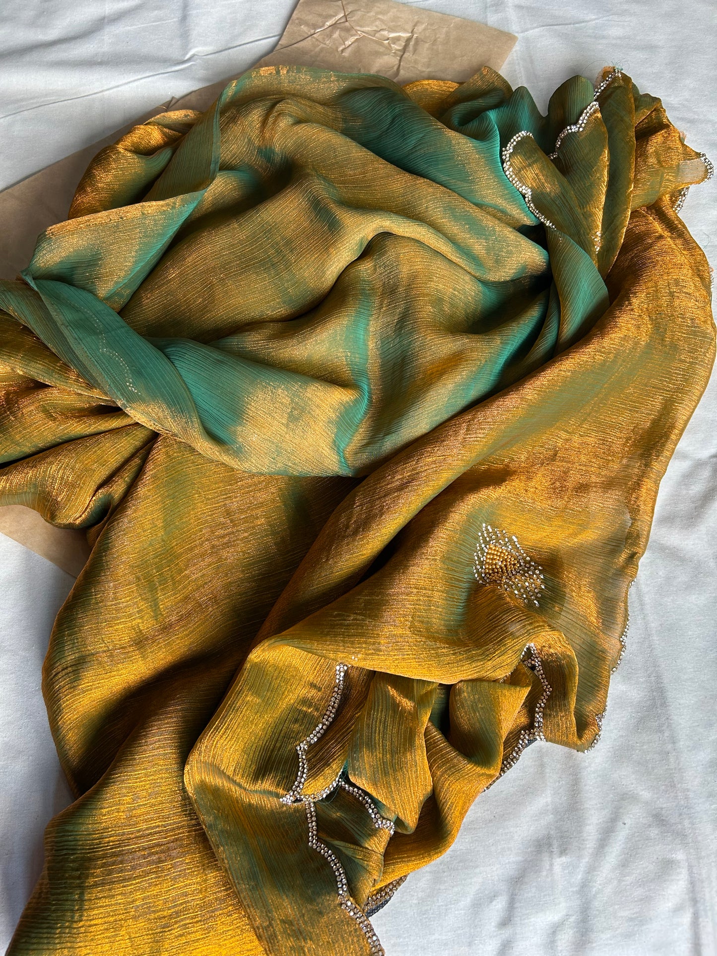 Dual shade party wear saree