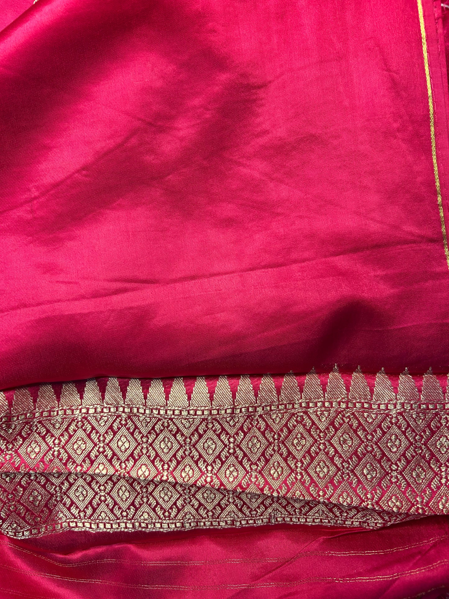 Pink stripes crepe saree
