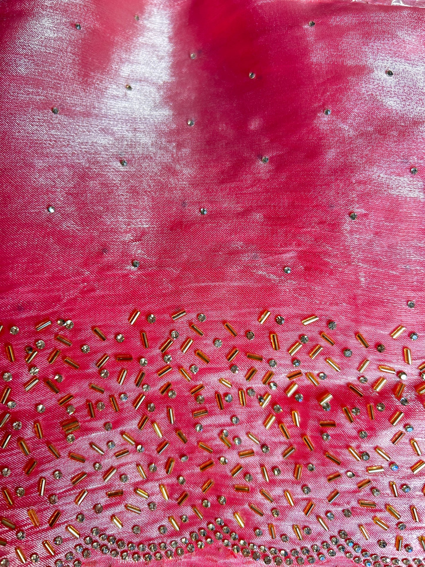 Pink space silk saree