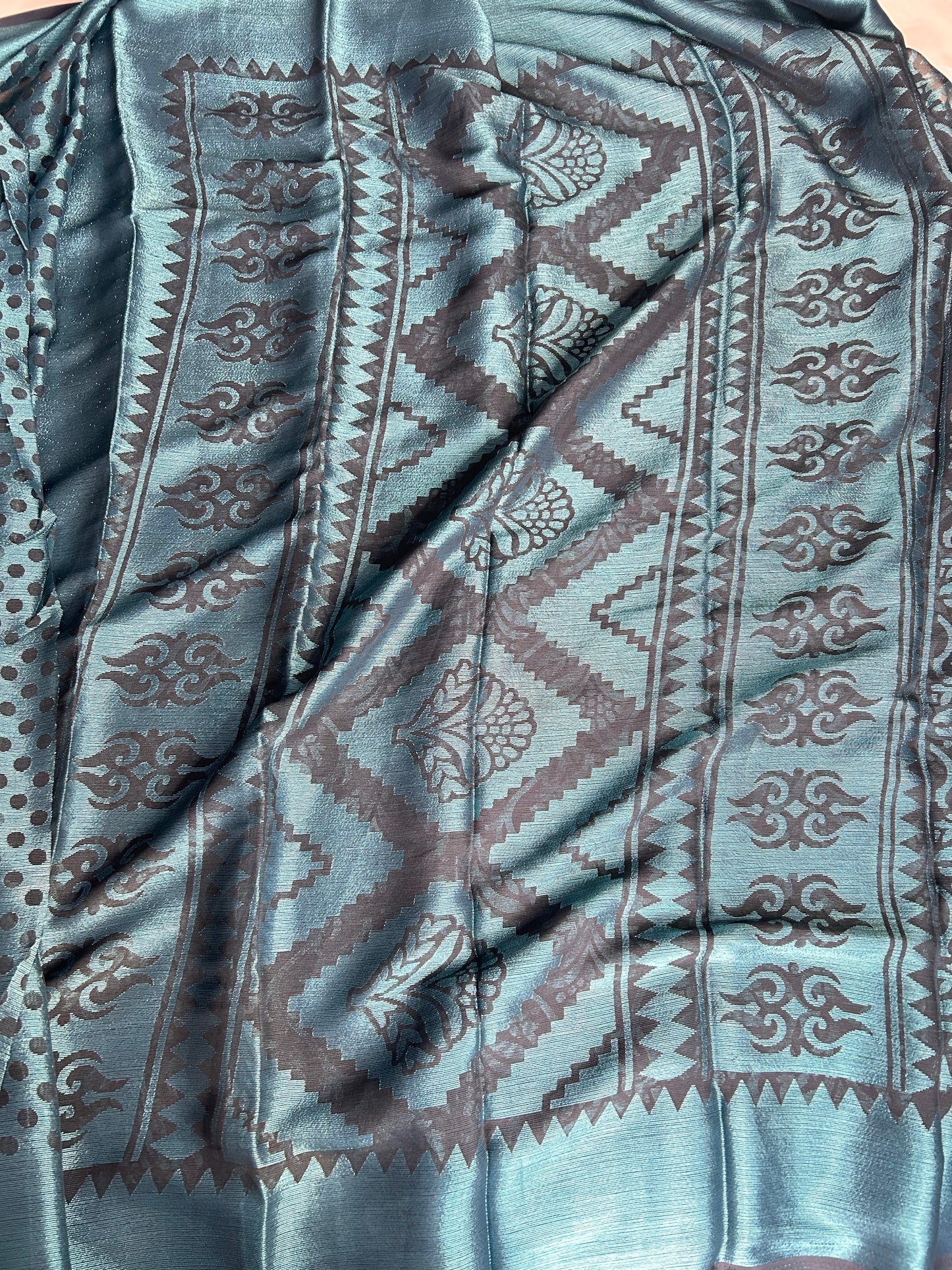 Black & blue brasso saree