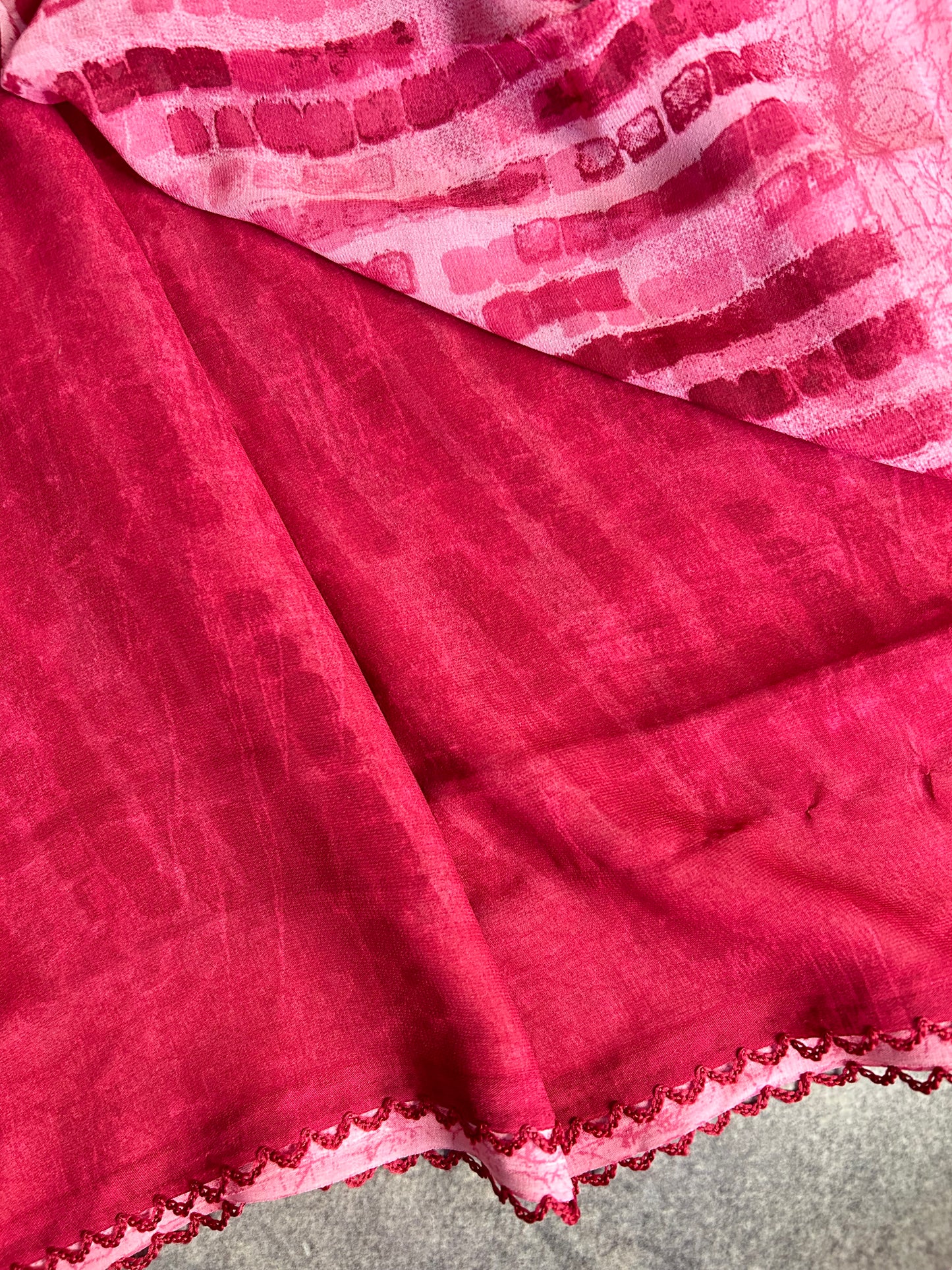 Pink georgette saree