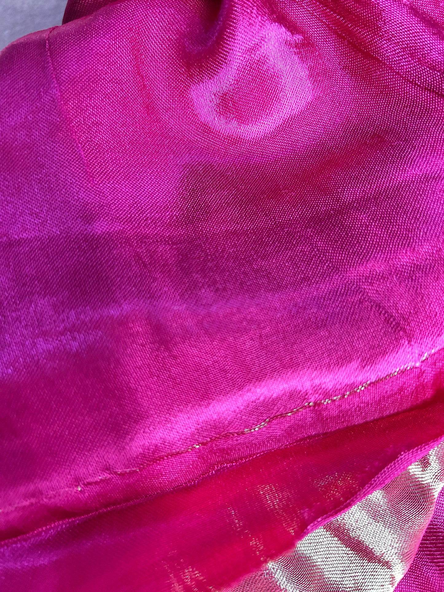 Plain rani pink pure modal silk saree