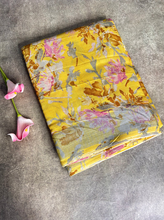 Yellow Lenin saree