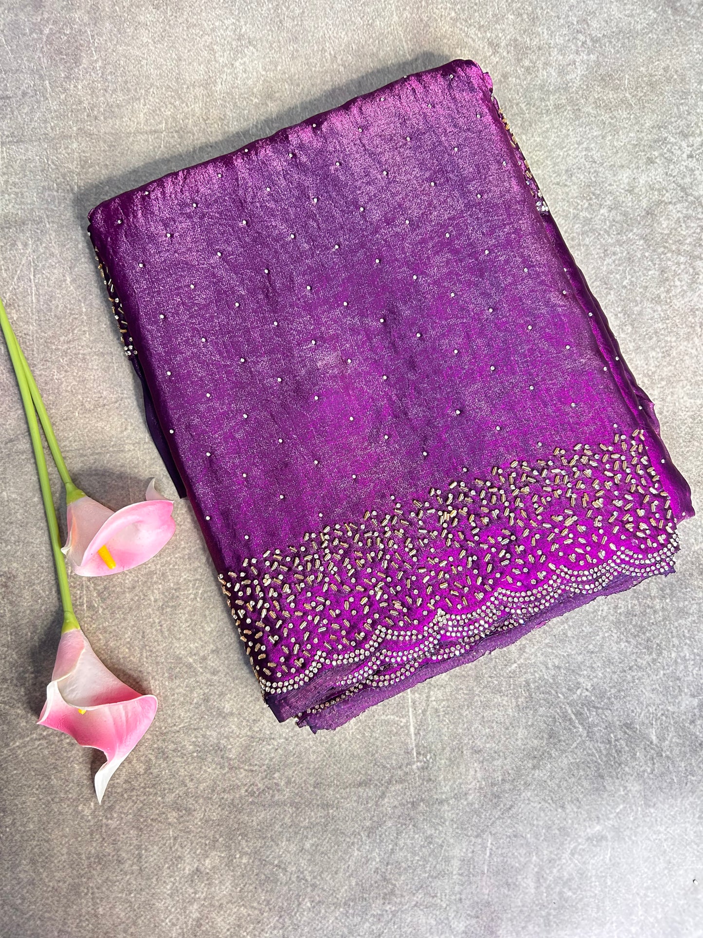 Magenta space silk saree