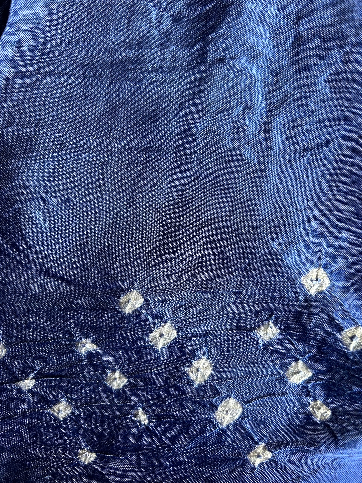 Blue bandhej pure Modal silk saree