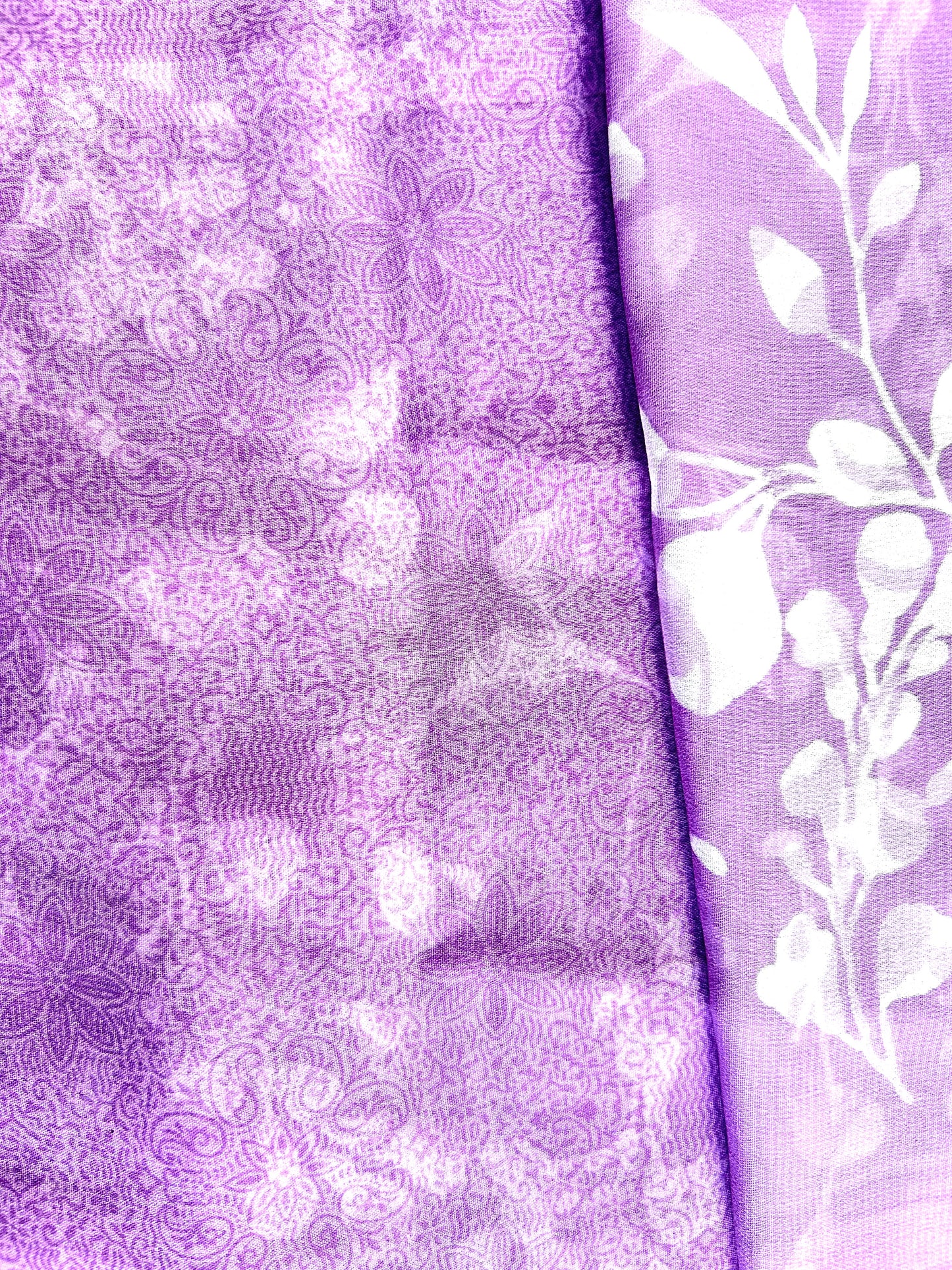 Lilac georgette saree