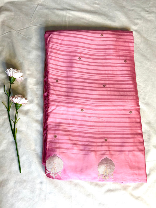 Stripes satin crepe saree