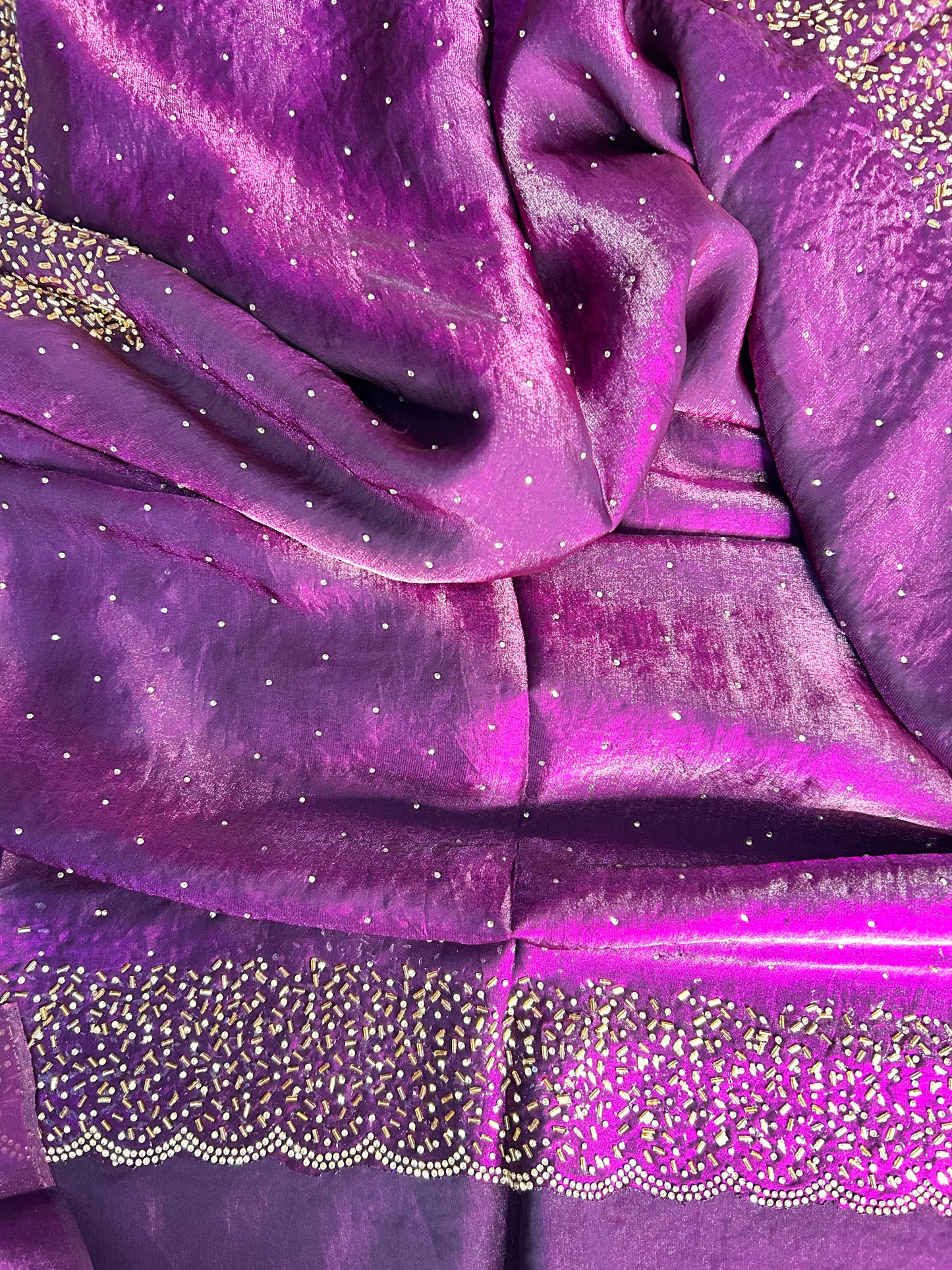 Magenta space silk saree