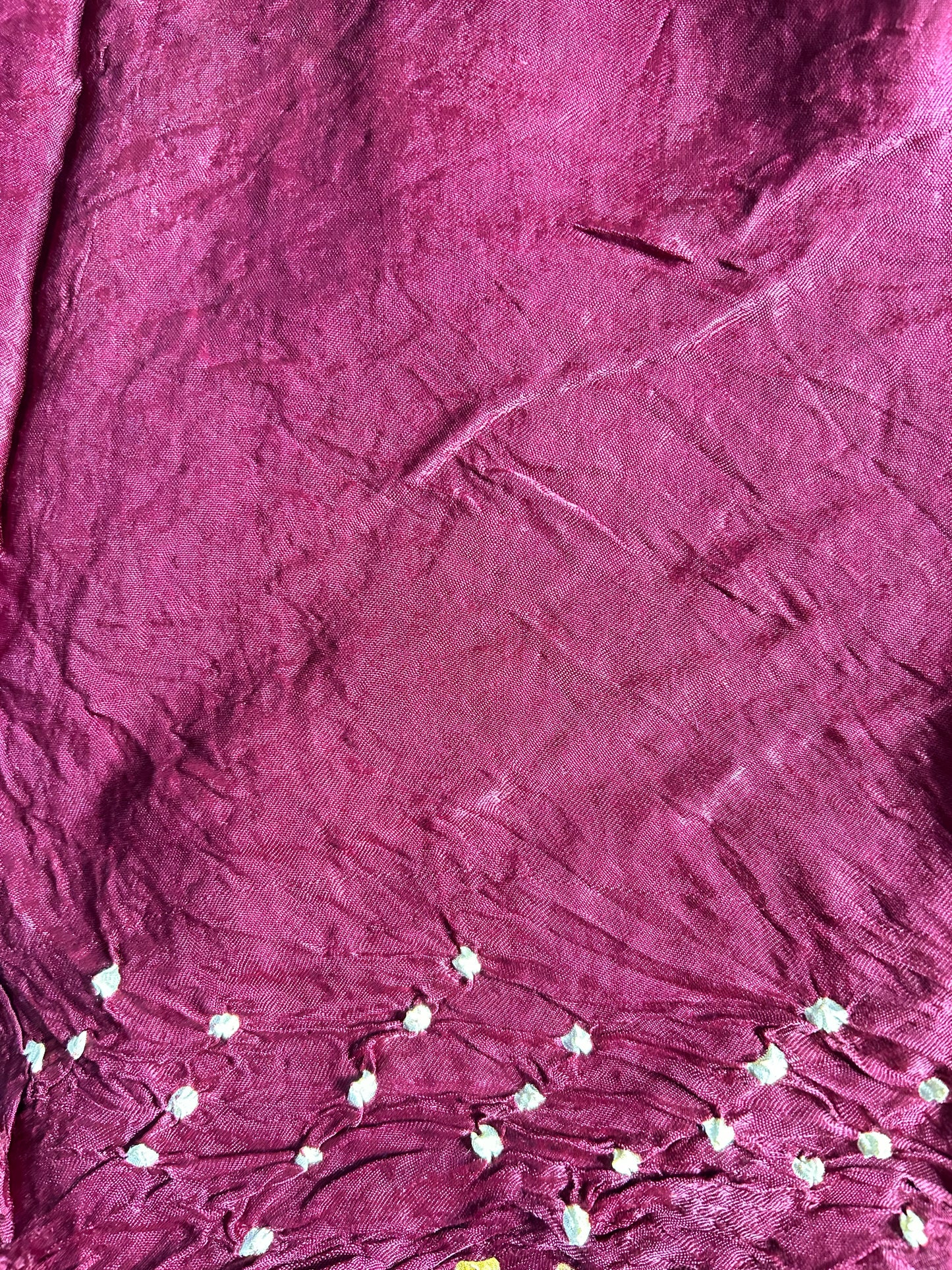 Maroon bandhej pure Modal silk saree