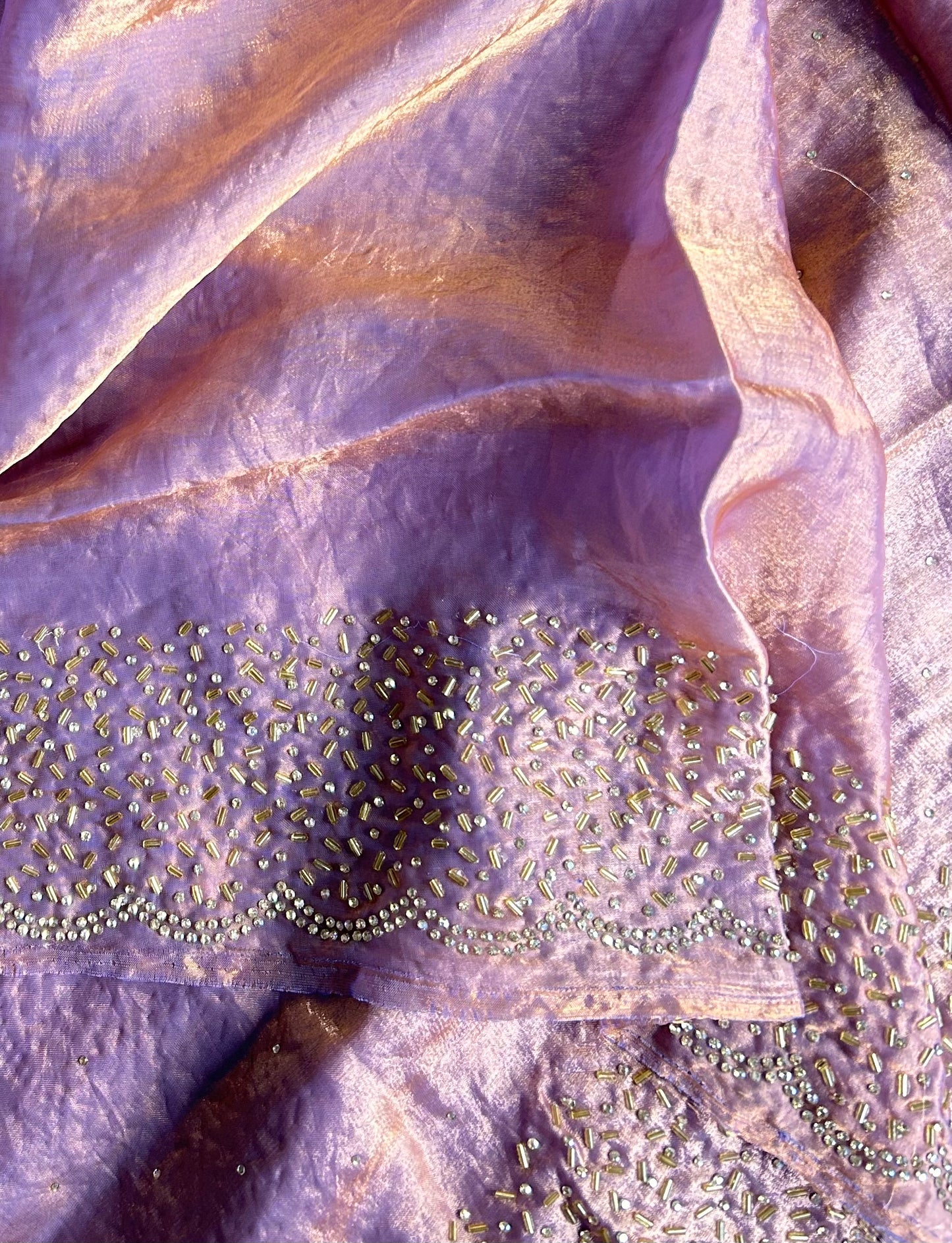 Onion pink space silk saree