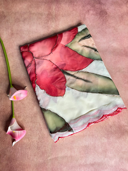 Floral organza saree