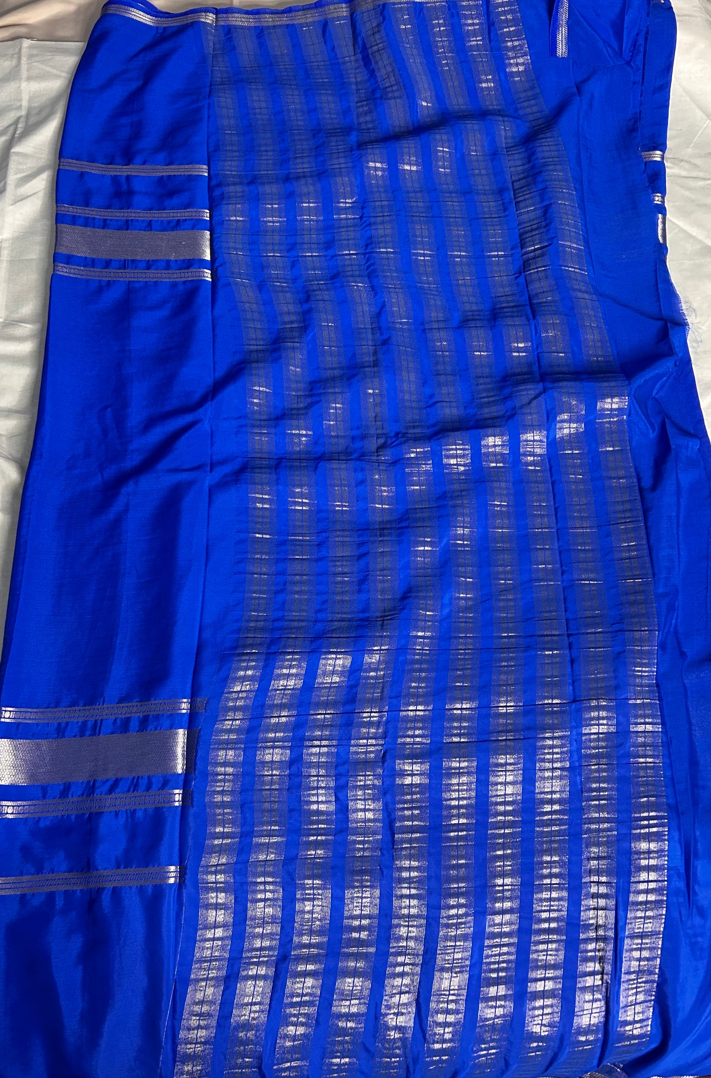 Royal Blue bentex crepe Mysore silk saree
