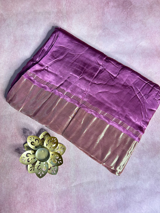 Onion pink pure modal silk saree