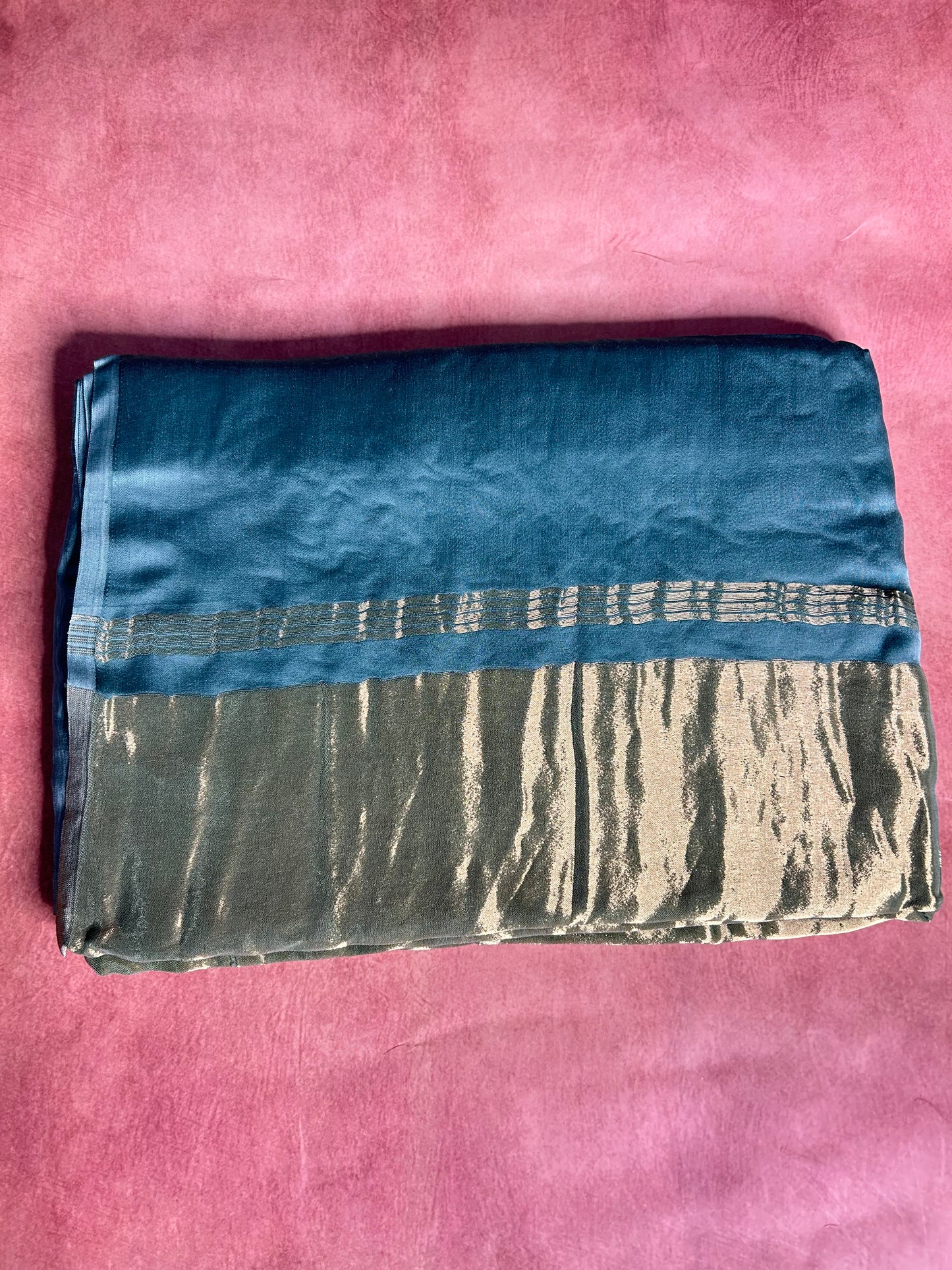 blue pure modal silk saree