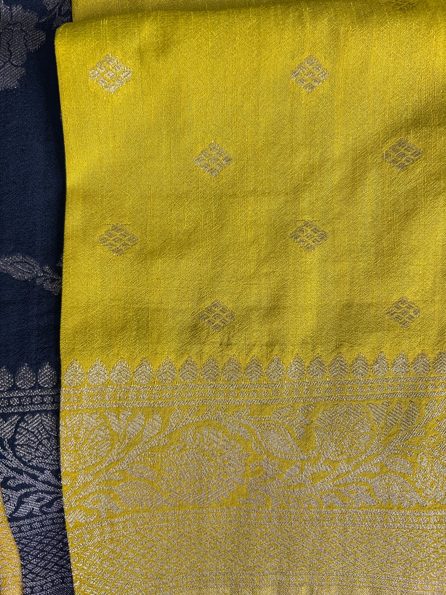 Black Banarasi crepe saree