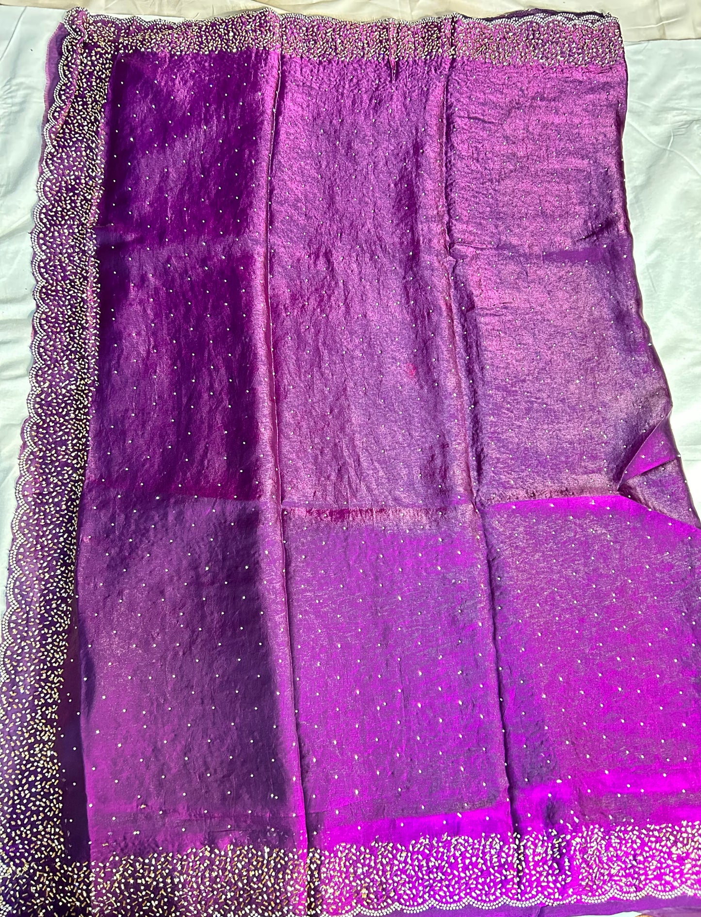 Magenta space silk saree