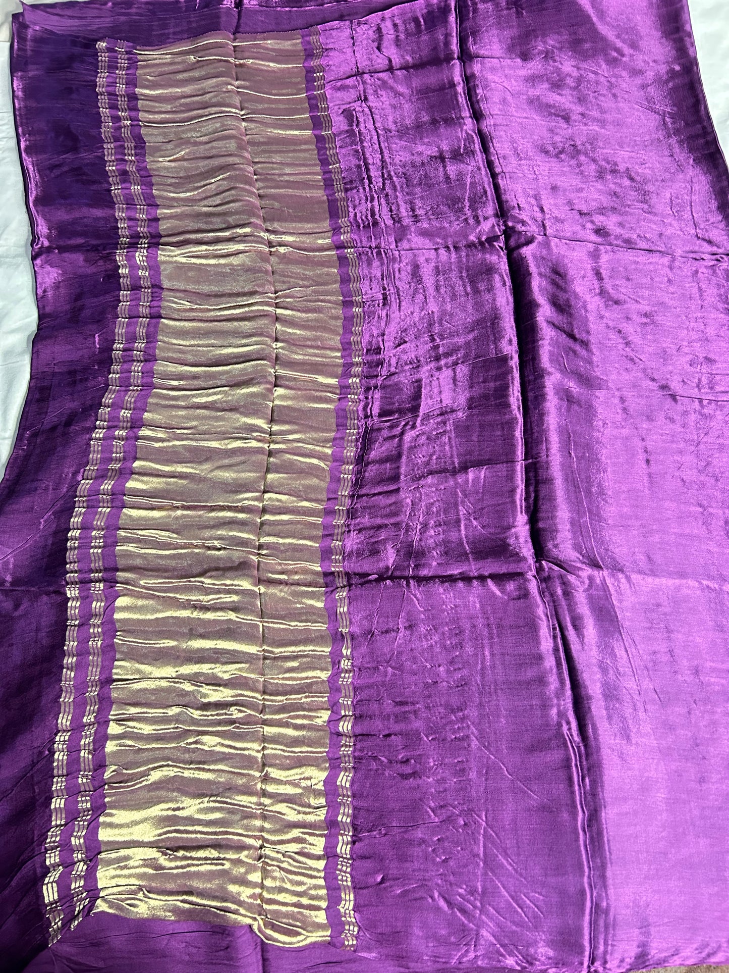 Purple pure modal silk saree